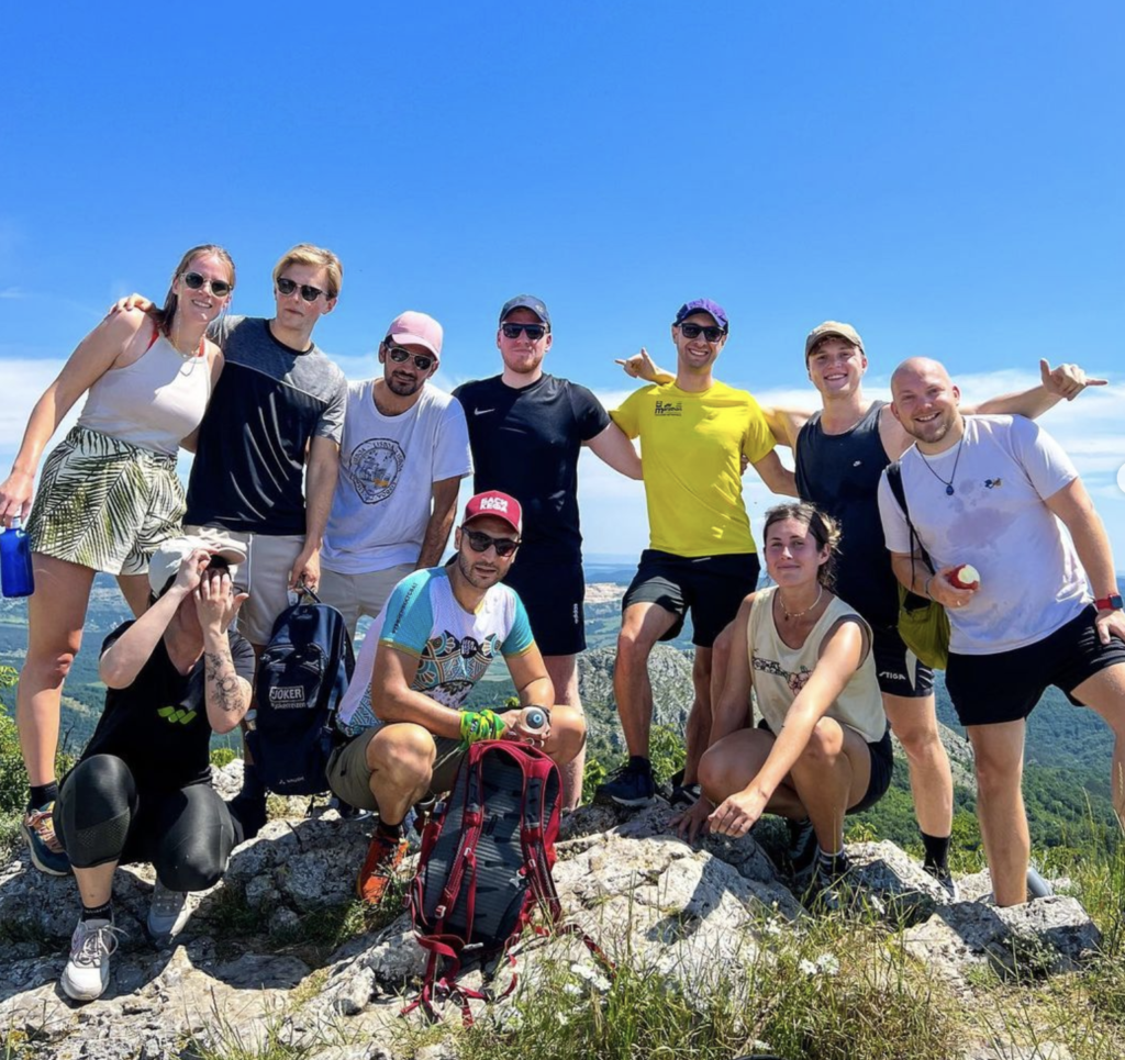 a group of digital nomads on a hike